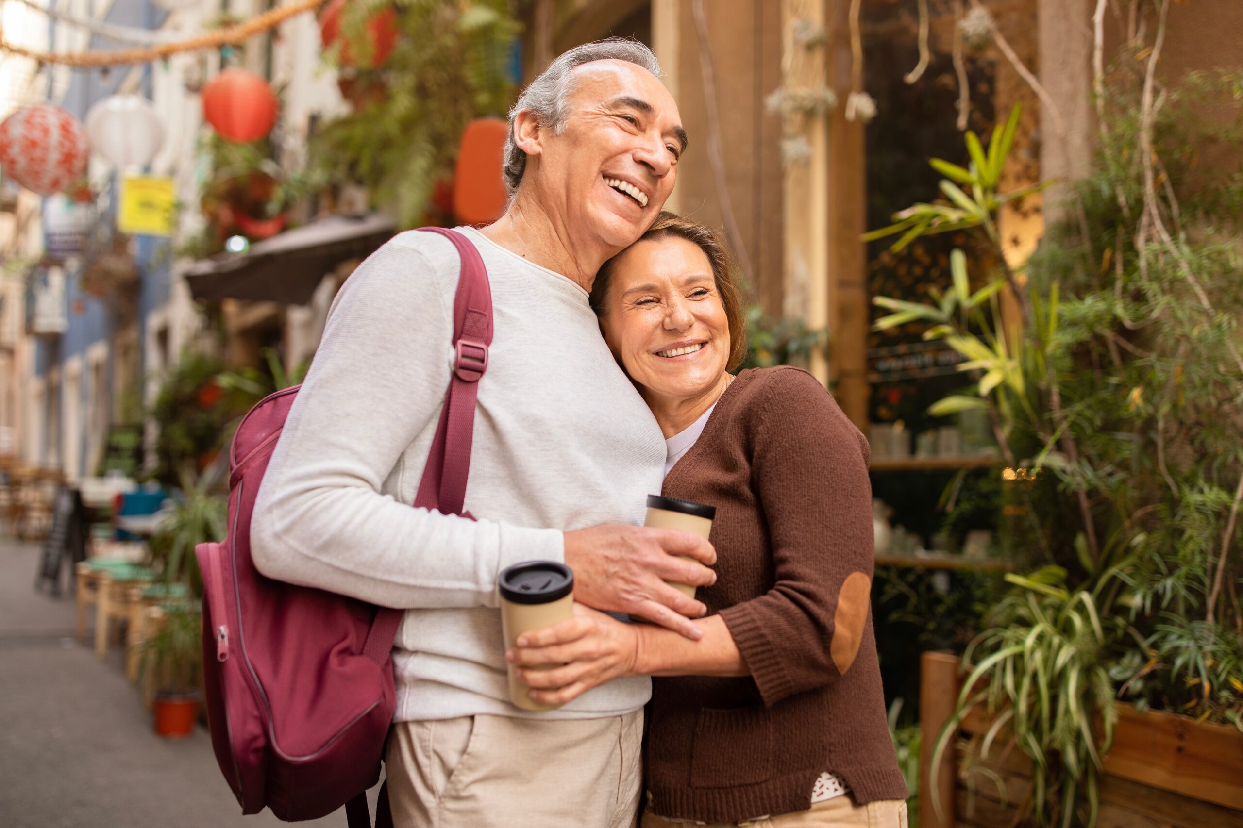 Happy,Vacation,Travel.,Cheerful,Mature,Spouses,Enjoying,Their,Lisbon,Getaway,